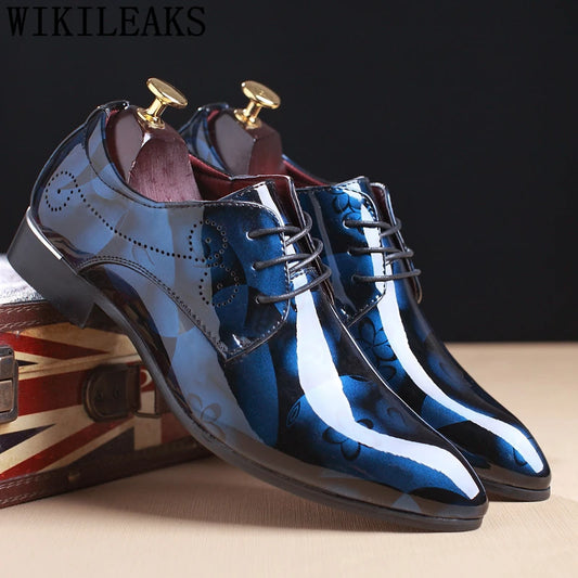 Men's leather dress shoes with floral pattern from American Smart EP, formal oxford style ideal for weddings and elegant occasions