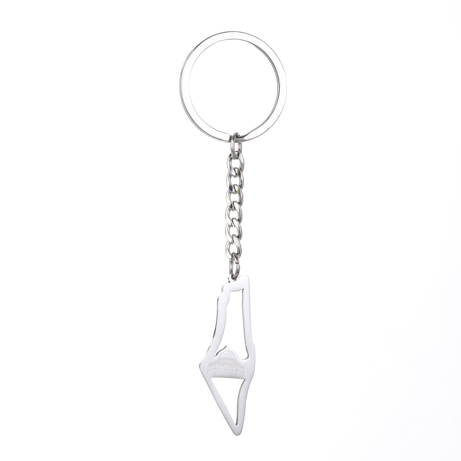 Stainless steel keychain featuring Palestine map flag drip oil design, suitable for men's and women's keys, by American Smart - EP.