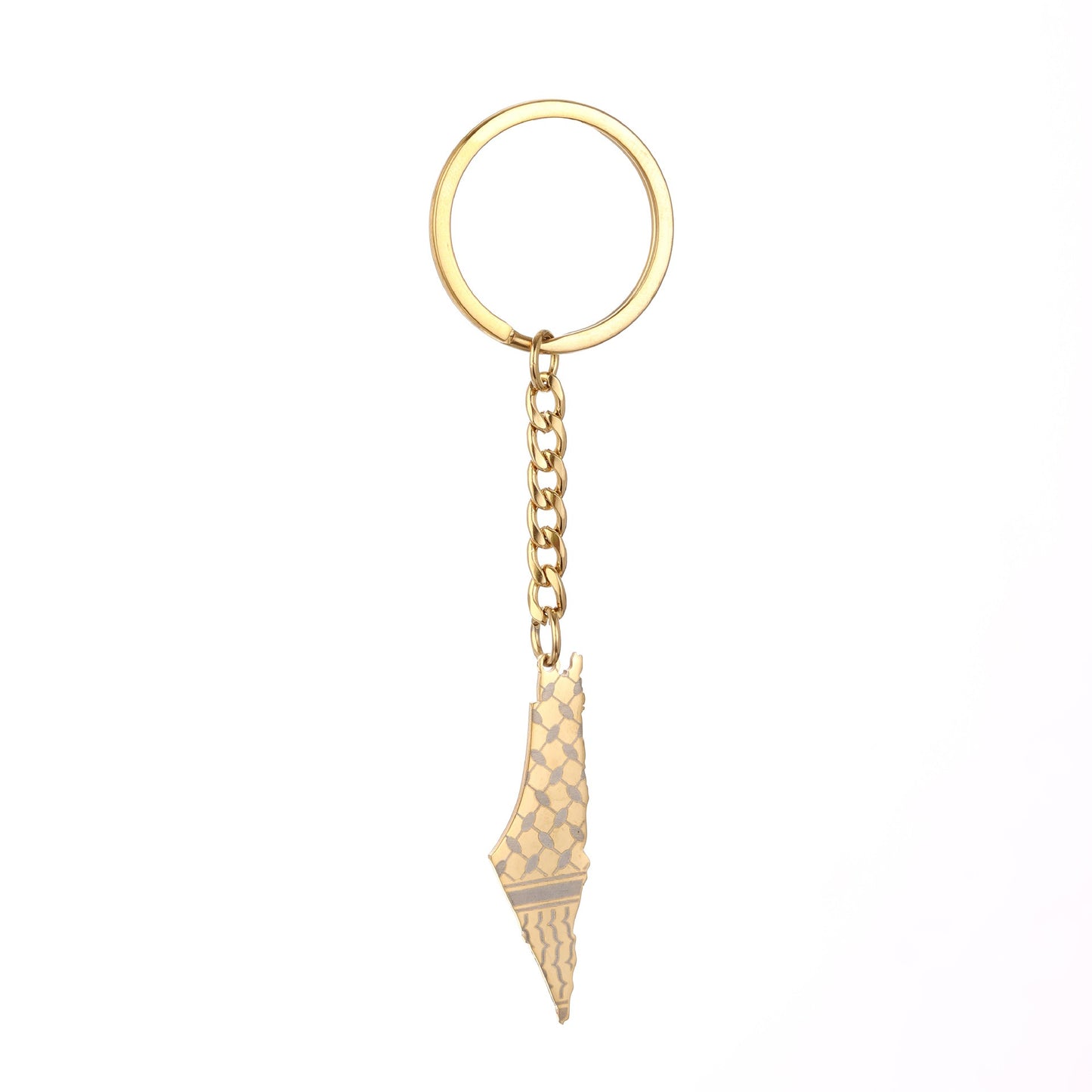 Stainless steel Palestine map flag drip oil keychain with American Smart - EP branding, designed for men and women.
