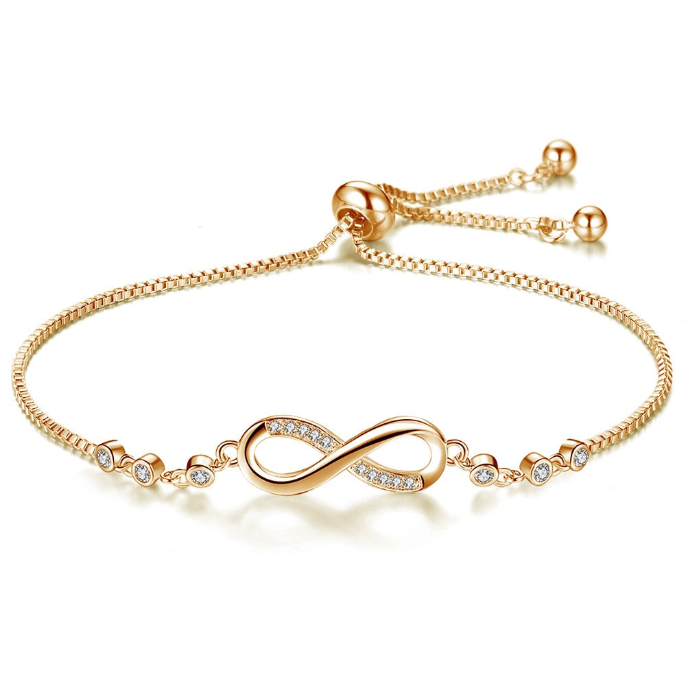 Rhinestone infinity bracelet by American Smart, unisex jewelry with sparkling diamante accents, stylish pulsera de diamantes for women and men