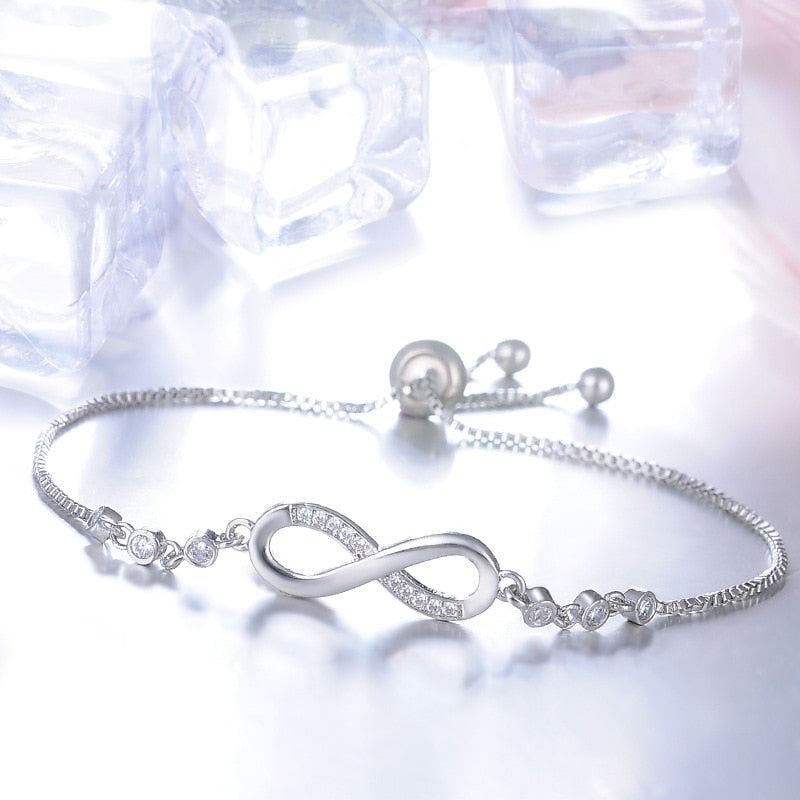 Rhinestone infinity bracelet by American Smart, featuring sparkling diamantes, designed for men and women jewelry accessories.