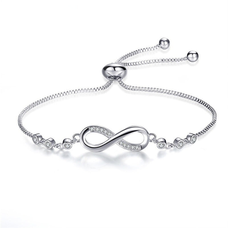 Rhinestone infinity bracelet by American Smart, featuring sparkling diamantes, designed for men and women jewelry.