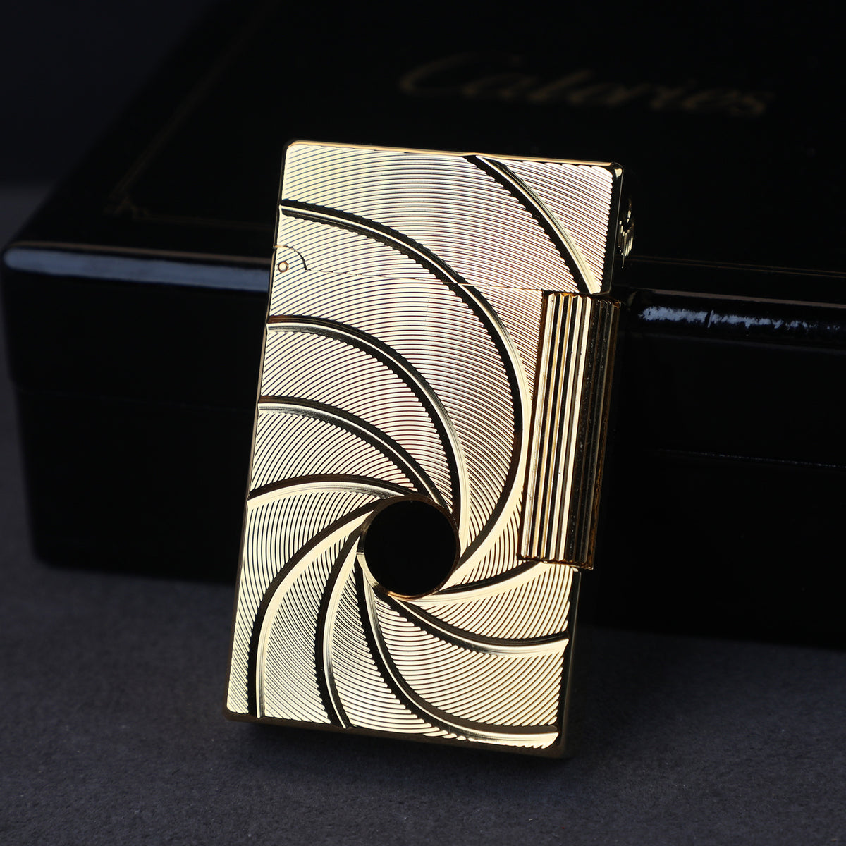 American Smart EP 007 Tornado personalized kerosene and gas engine lighter, with intricate design and metal construction.