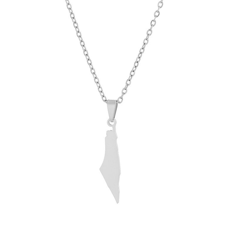 Stainless steel Palestine pendant necklace featuring a fashion-forward personality design by American Smart - EP.