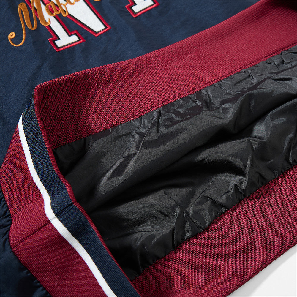 Color blocked raglan V-neck baseball jersey by American Smart - EP, featuring contrasting colors and classic athletic style.