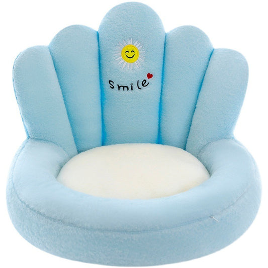 American Smart EP lazy person sofa, ground cushion and small chair in a cozy bedroom or balcony setting, ideal for relaxation.