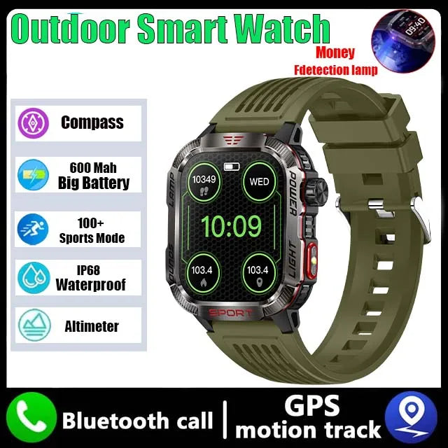 American Smart GZYR 2.01" screen smart watch for men with Bluetooth calls, waterproof design, heart rate, blood oxygen, sports features