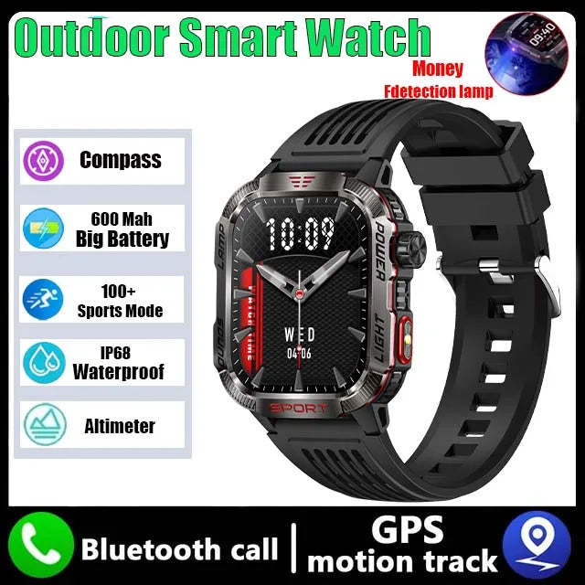 GZYR 2.01-inch screen smart watch for men with Bluetooth call, heart rate, blood oxygen, sports waterproof design, American Smart brand