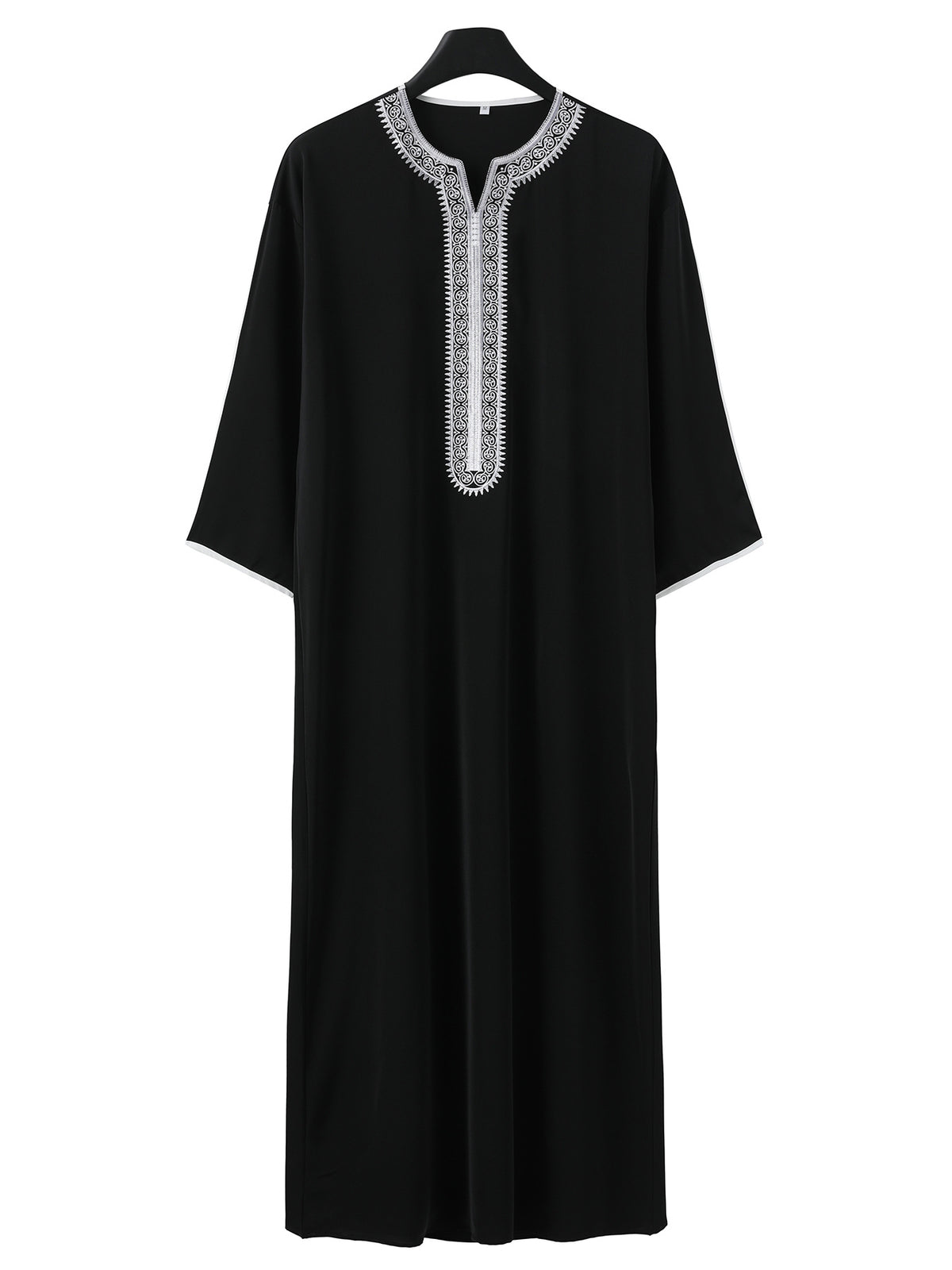 Red embroidered Arab long sleeve men's robe with traditional Muslim design, made by American Smart - EP.