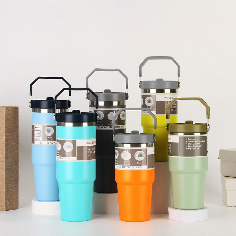 American Smart stainless steel 20oz travel water bottle with handle, cup cover, ideal for sports and on-the-go hydration