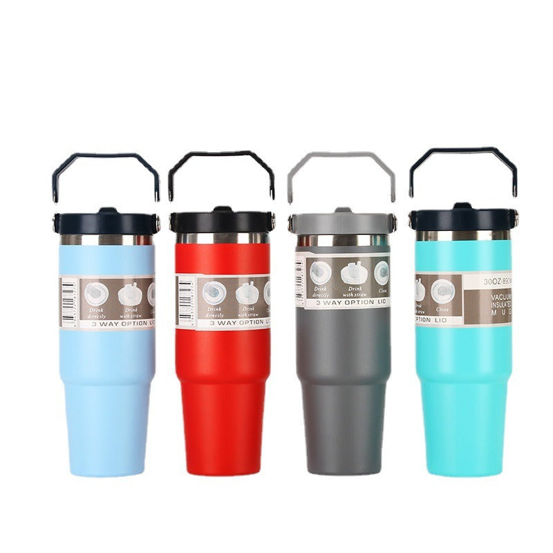 American Smart stainless steel travel water bottle with handle, 20oz/30oz capacity, portable tumbler cup for coffee or drinks