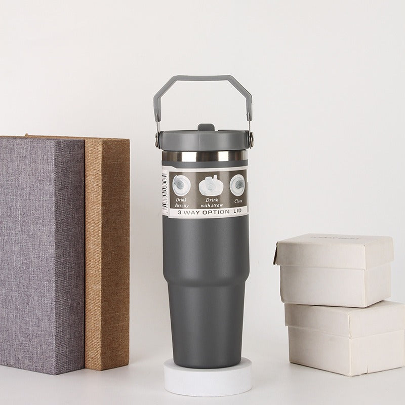 Stainless steel 20oz travel water bottle with handle cover, designed for sports and coffee, by American Smart - EP.