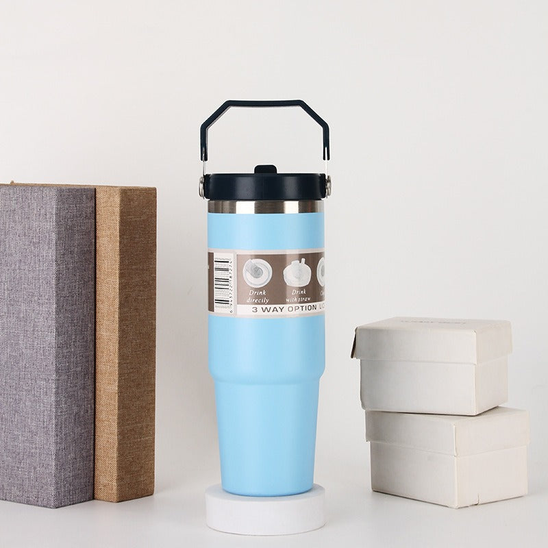 American Smart stainless steel 20oz travel water bottle with handle and cover, ideal for sports and on-the-go hydration.
