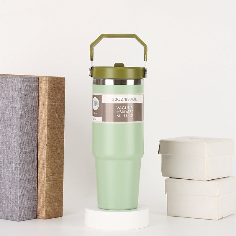 American Smart stainless steel travel water bottle with handle, 20oz/30oz capacity, suitable for coffee or sports use
