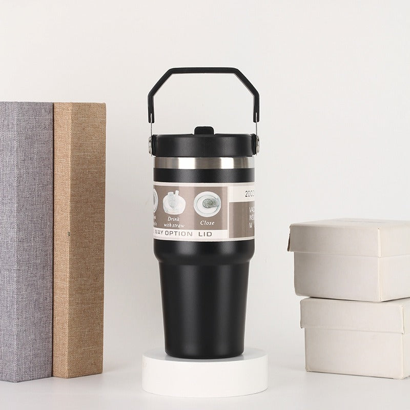 American Smart stainless steel 20oz travel water bottle with handle, cover, and coffee tumbler design for on-the-go hydration.