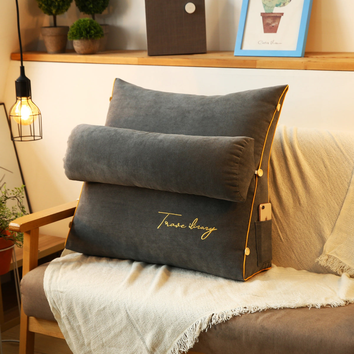 Bed Wedge Pillows Decorative Set Luxury Lumbar Seat Cushion Office Chair Lumbar Back Support Cushion Insertion Sofa Pillow - American Smart