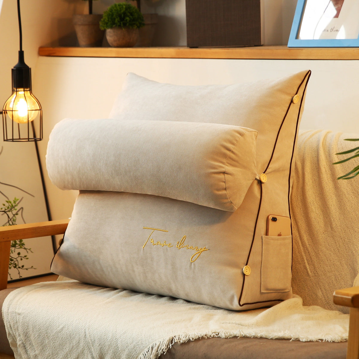Bed Wedge Pillows Decorative Set Luxury Lumbar Seat Cushion Office Chair Lumbar Back Support Cushion Insertion Sofa Pillow - American Smart