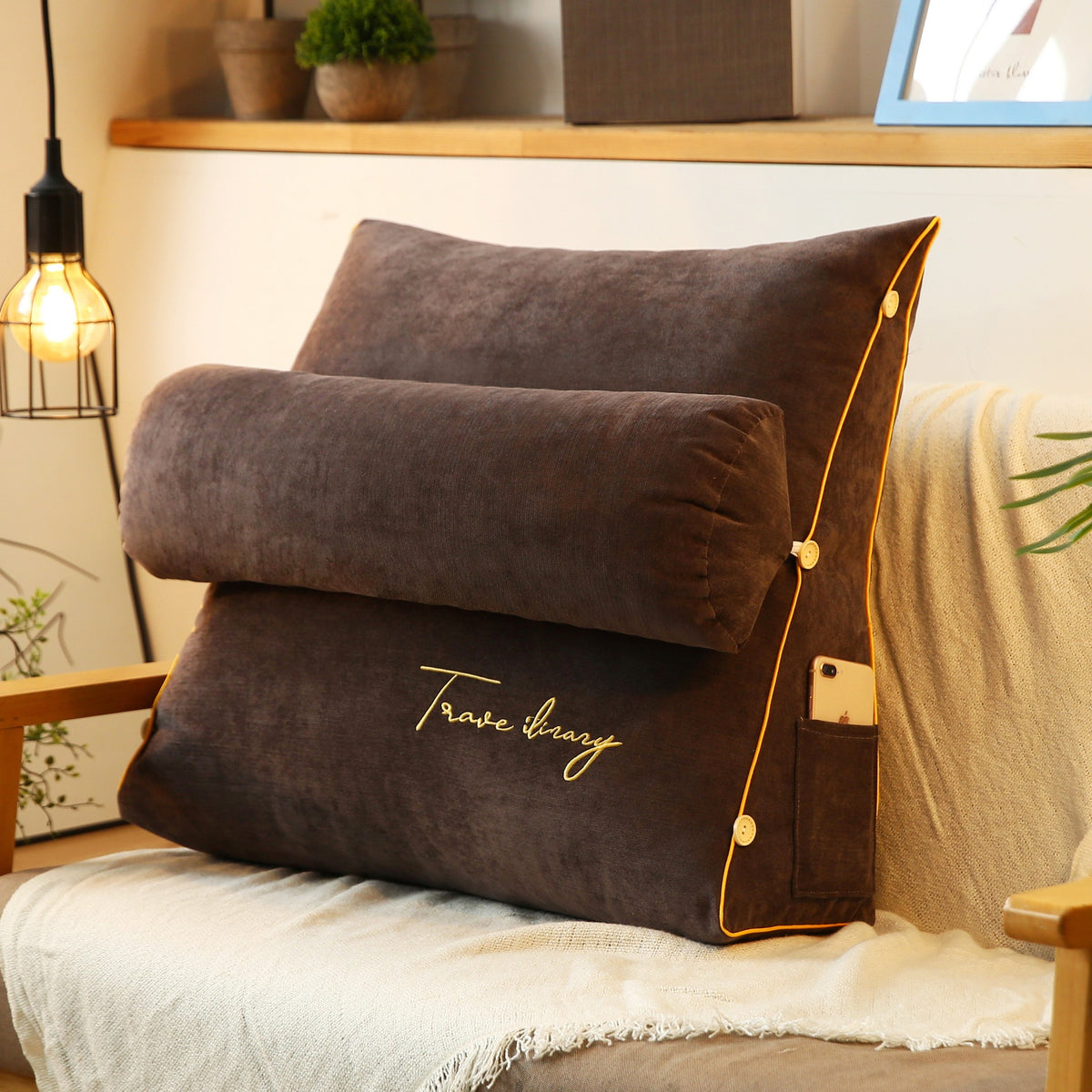 Bed Wedge Pillows Decorative Set Luxury Lumbar Seat Cushion Office Chair Lumbar Back Support Cushion Insertion Sofa Pillow - American Smart
