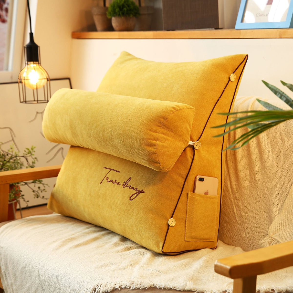 Bed Wedge Pillows Decorative Set Luxury Lumbar Seat Cushion Office Chair Lumbar Back Support Cushion Insertion Sofa Pillow - American Smart