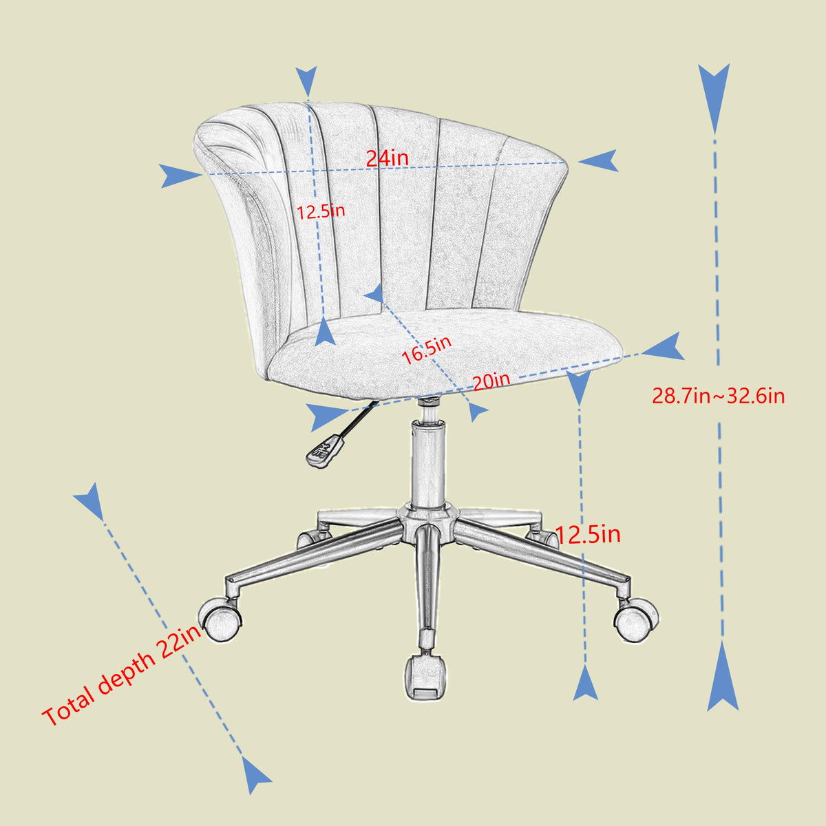 Velvet fabric home office chair with floral design, swivel computer desk chair for bedroom or workspace by American Smart EP