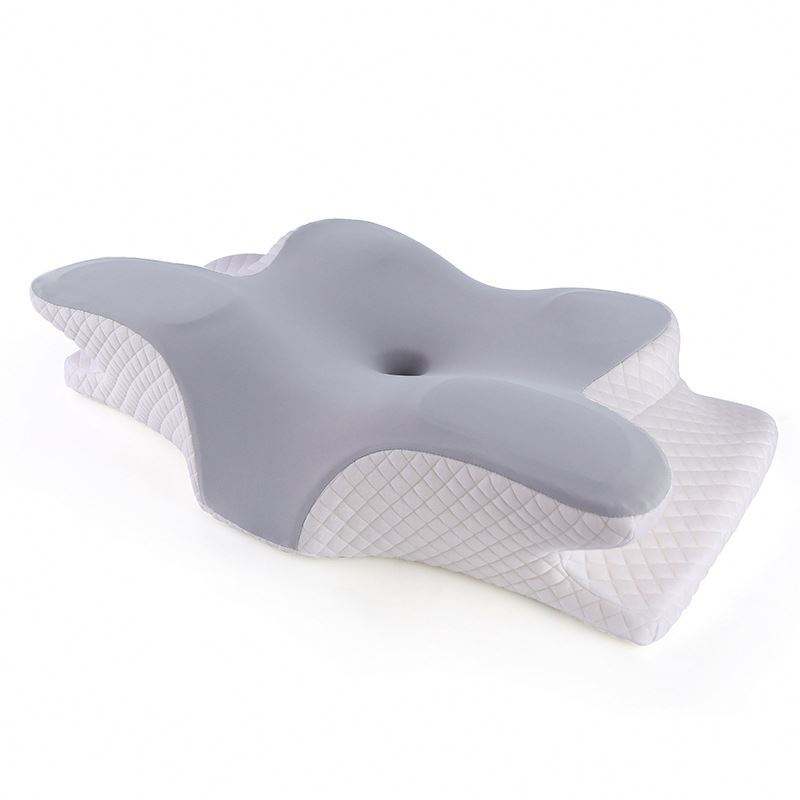 American Smart orthopedic cervical pillow with memory foam, contour design, odorless, provides neck support and pain relief during sleep.