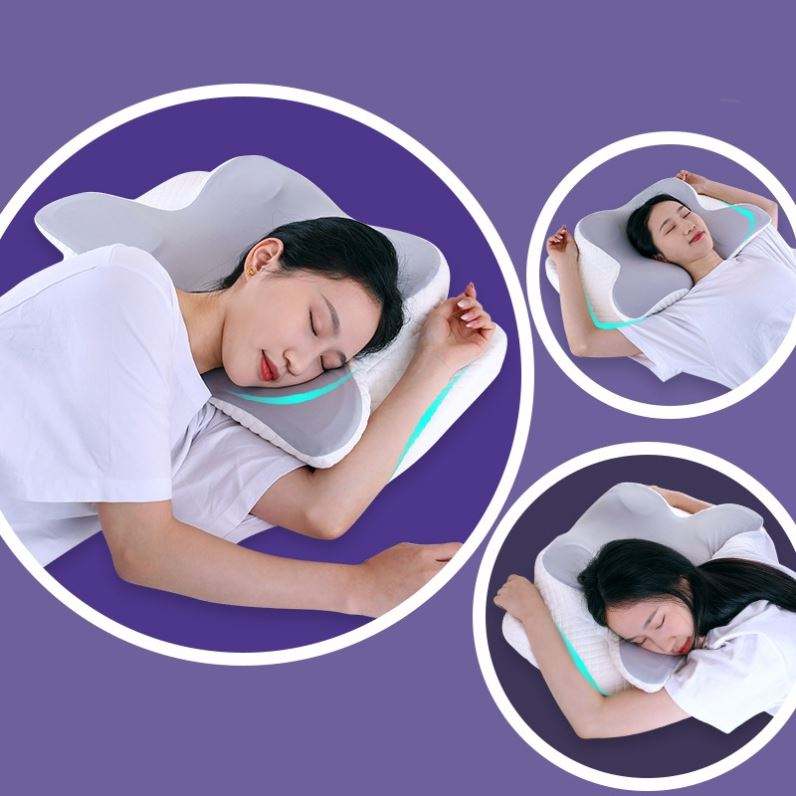 American Smart ergonomic cervical pillow with contour design and memory foam for neck support and pain relief during sleep.