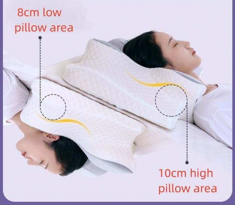 American Smart ergonomic cervical pillow with memory foam, orthopedic support, and contour design for neck pain relief while sleeping.