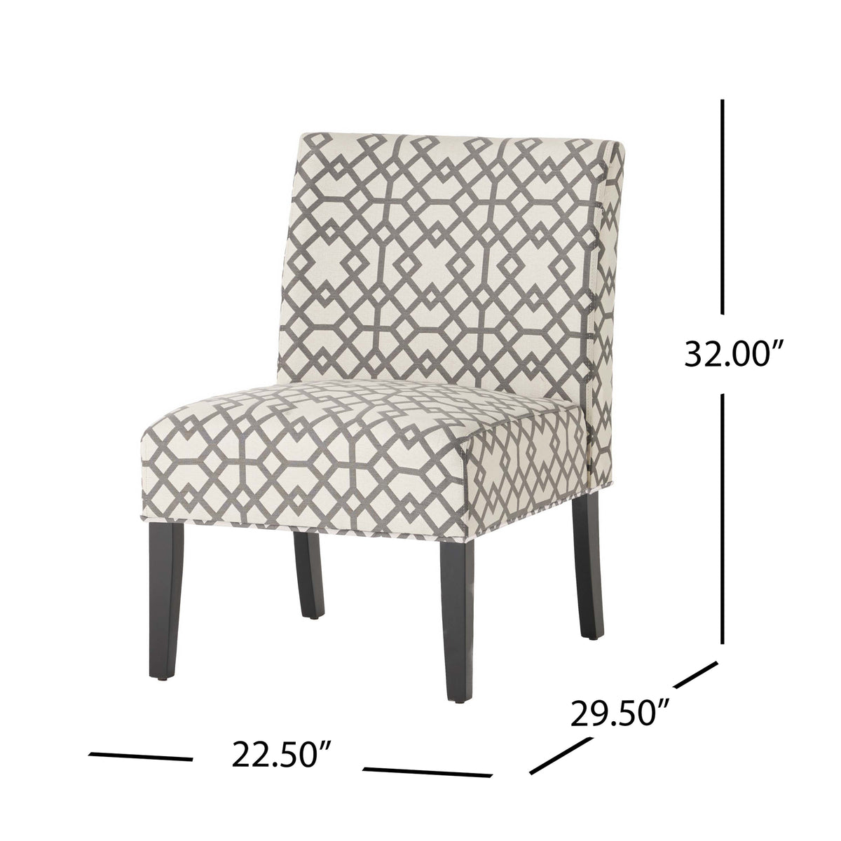 American Smart accent chair with modern design, featuring plush fabric upholstery and sleek wooden legs.