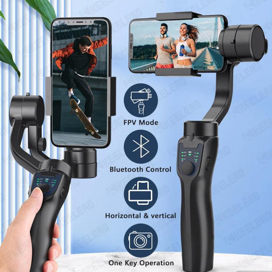 American Smart EP three-axis handheld mobile phone stabilizer for outdoor video recording with anti-shake support and ergonomic design.