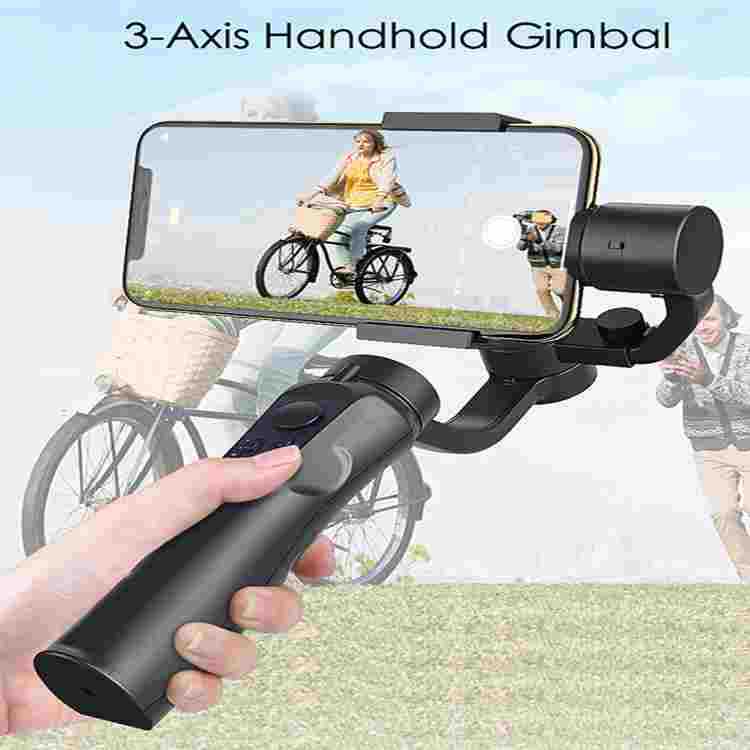 Three-axis handheld mobile phone stabilizer by American Smart EP for smooth outdoor video recording and anti-shake shooting.