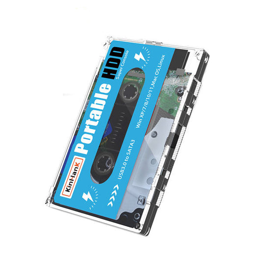 American Smart Kinhand 500GB external hard drive with retro gaming card for PSP, Sega Saturn, Wii, and computer storage.