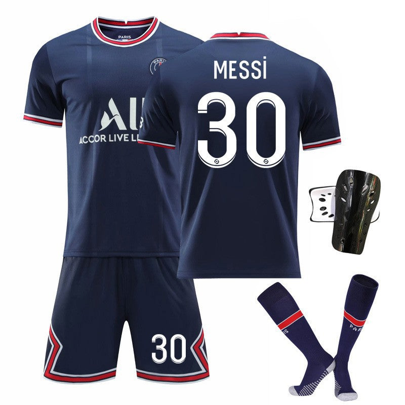 Paris Saint Germain football shirts featuring Neymar No. 10, Messi No. 30, and training shirts by American Smart - EP.
