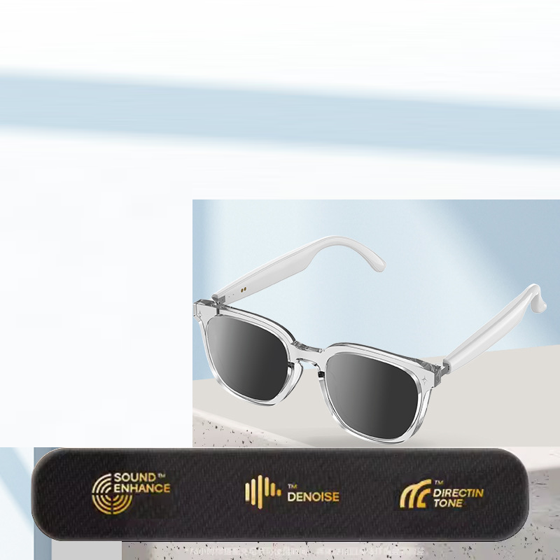 American Smart EP Bluetooth AI sunglasses with built-in headphones, real-time translation, and music listening capabilities.