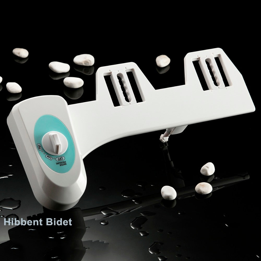 American Smart EP non-electric bidet attachment with self-cleaning nozzle and fresh water spray for hygienic toilet washing.
