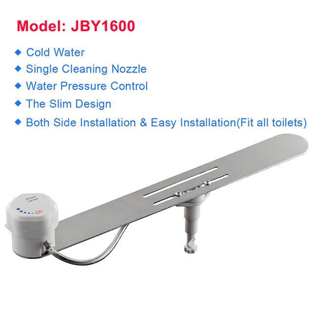 American Smart non-electric bidet attachment for toilet with self-cleaning nozzle and fresh water spray, mechanical Shattaf washing.