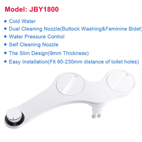 American Smart EP non-electric bidet attachment for toilets with self-cleaning nozzle and fresh water spray, mechanical Muslim Shattaf.