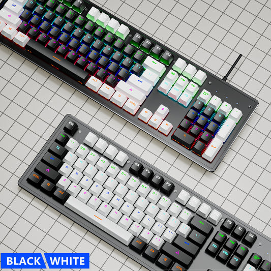 American Smart EP K880 wired mechanical keyboard with 104 keys, customizable hot-swappable switches, designed for office and gaming.