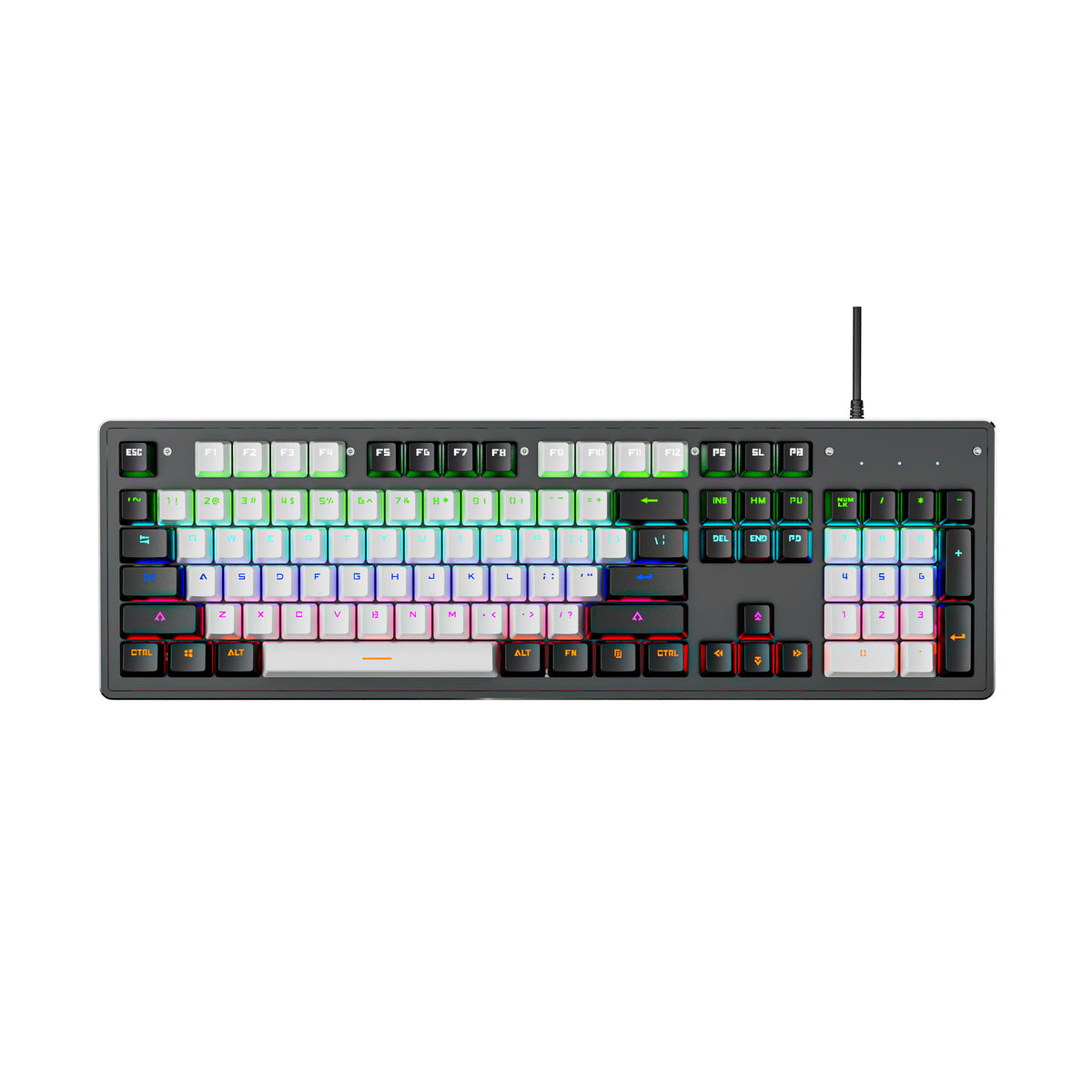 American Smart EP K880 wired mechanical keyboard with 104 keys, hot-swappable switches, ideal for office and gaming setups.