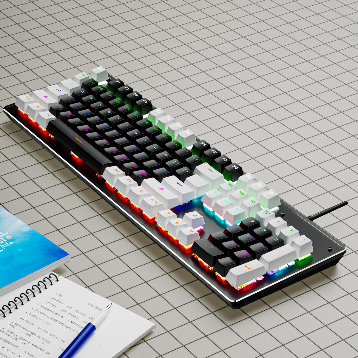 American Smart EP K880 wired mechanical keyboard with customizable hot-swappable keys and 104 keys for gaming and office use