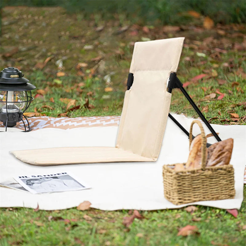 Foldable American Smart camping chair with backrest cushion, outdoor garden park design, suitable for picnic, beach, and outdoor relaxation.
