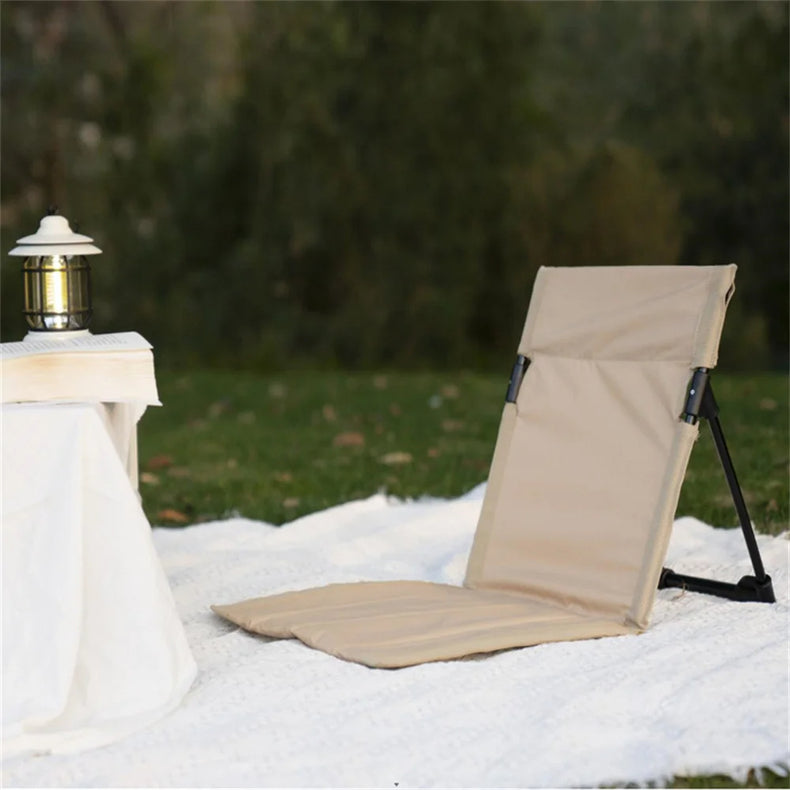 Foldable outdoor camping chair by American Smart, featuring a backrest cushion and portable design for garden, park, or beach use.