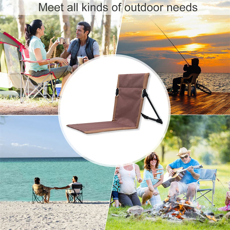 American Smart foldable camping chair with backrest cushion, suitable for outdoor, garden, park, picnic, and beach use.