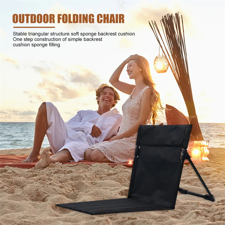 American Smart foldable camping chair with cushioned backrest, suitable for outdoor garden, park, picnic, and beach use.