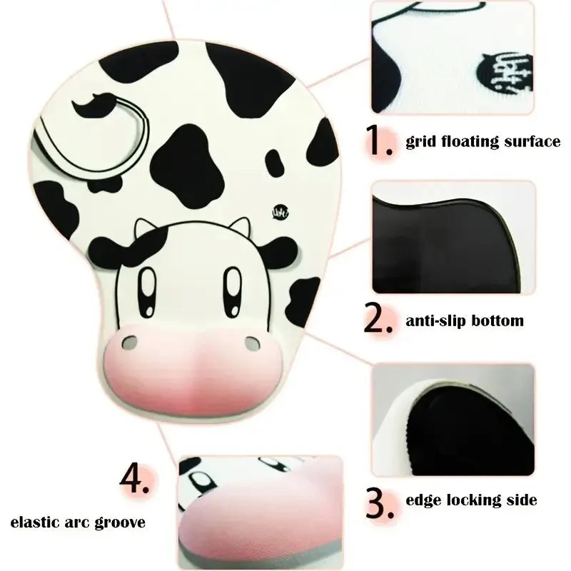 Marble pattern wrist mouse pad with hand bowl tray, anti-skid surface, designed for office wrist protection and ergonomic comfort.