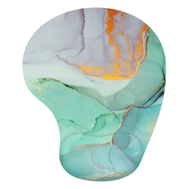 Marble pattern wrist mouse pad with anti-skid base and hand bowl tray for ergonomic office wrist protection by American Smart - EP