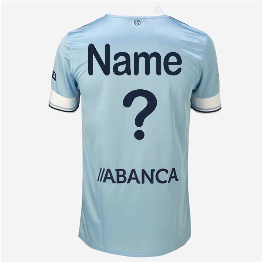 Celta Vigo away football jersey 2020-2021 featuring Iago Aspas, Rafinha, Gomez, and Sisto, adult size, American Smart brand.