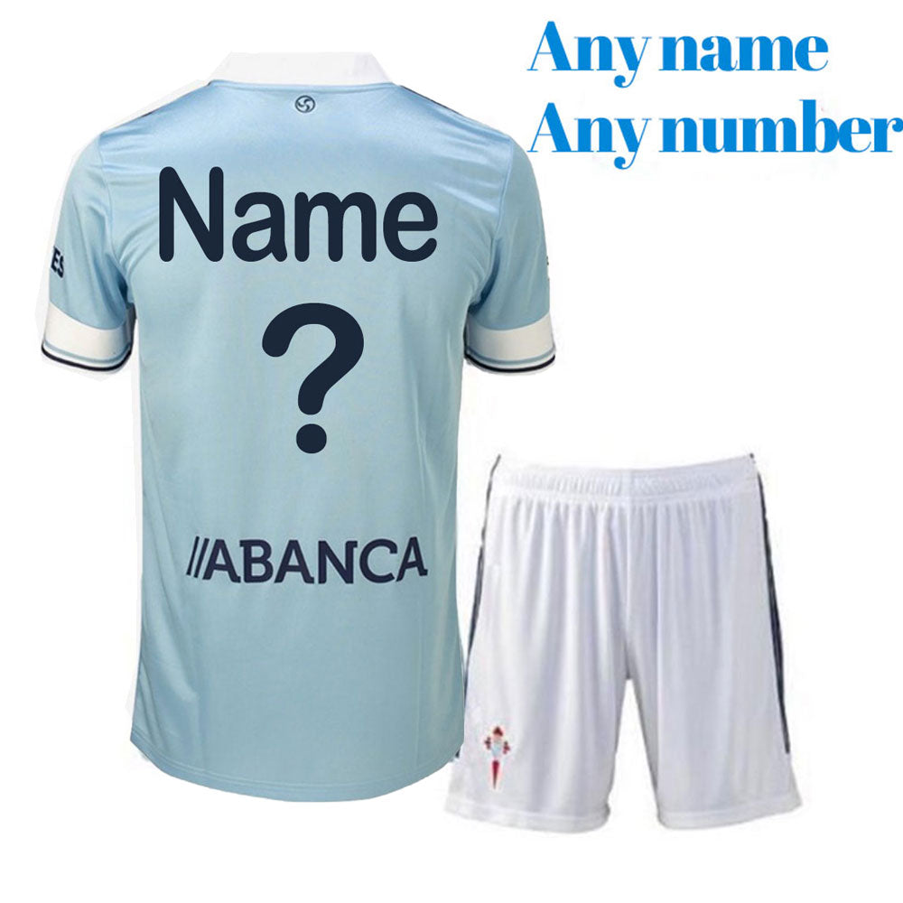 Celta Vigo away football jersey for 2020-2021 season featuring Iago Aspas, Rafinha, Gomez, and Sisto, adult size, American Smart brand.
