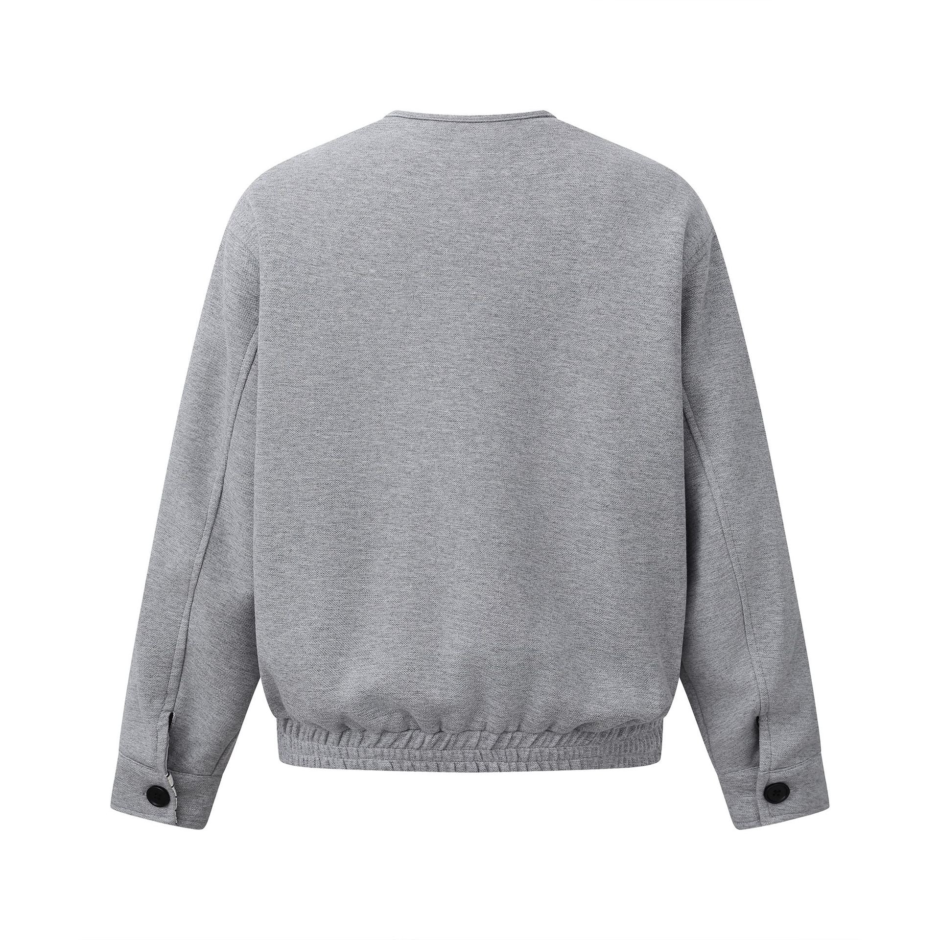Oversized American Smart loose shoulder jacket with long sleeves, no collar, stylish outerwear for casual wear
