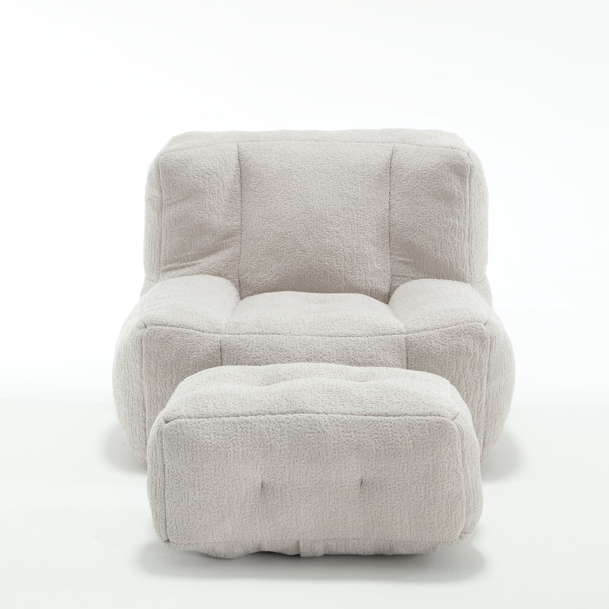 Super soft American Smart EP fluffy bean bag chair with memory foam and footstool, modern indoor lounge couch and relaxing seat