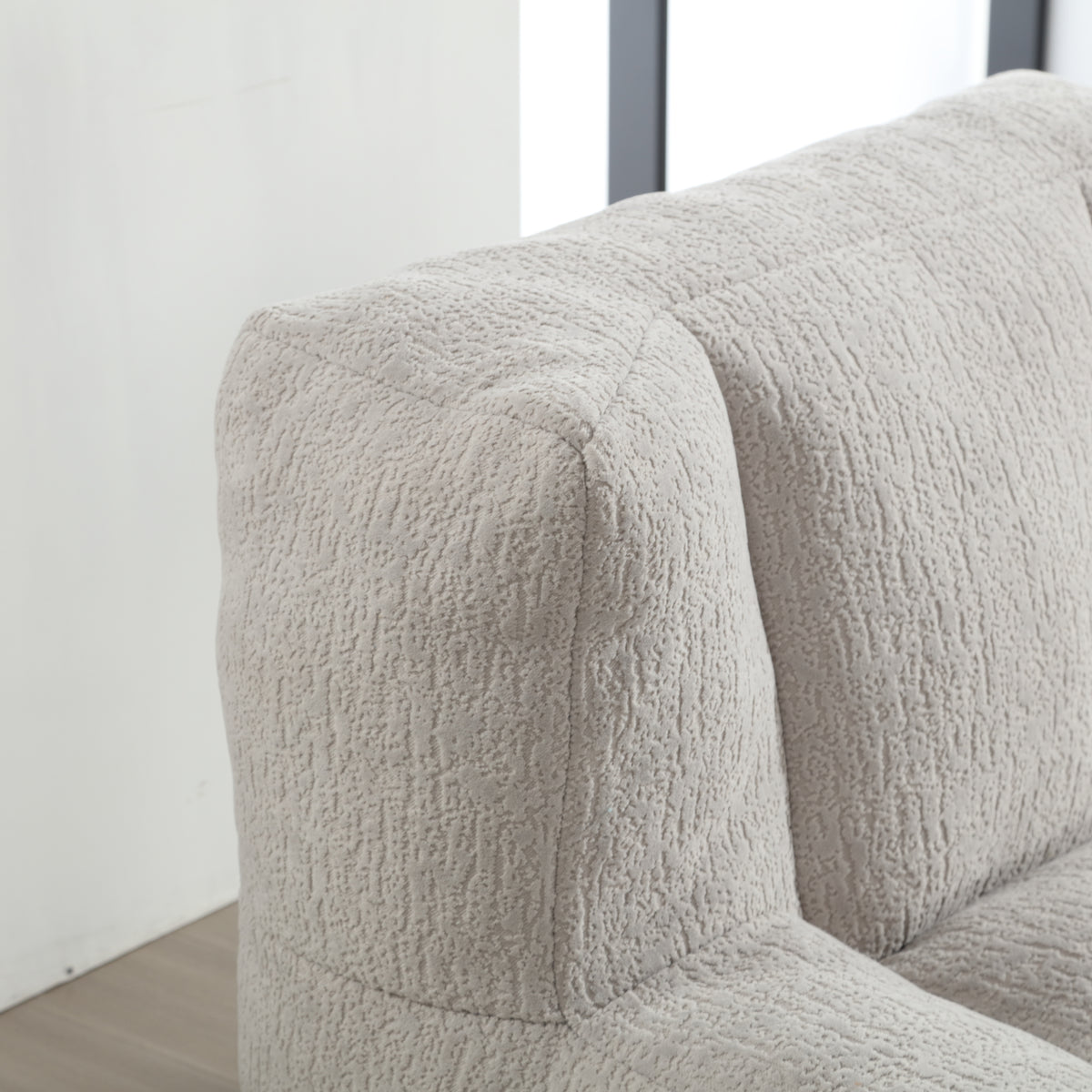 American Smart EP fluffy bean bag chair with memory foam, modern indoor couch with footstool, soft and comfortable seating option.